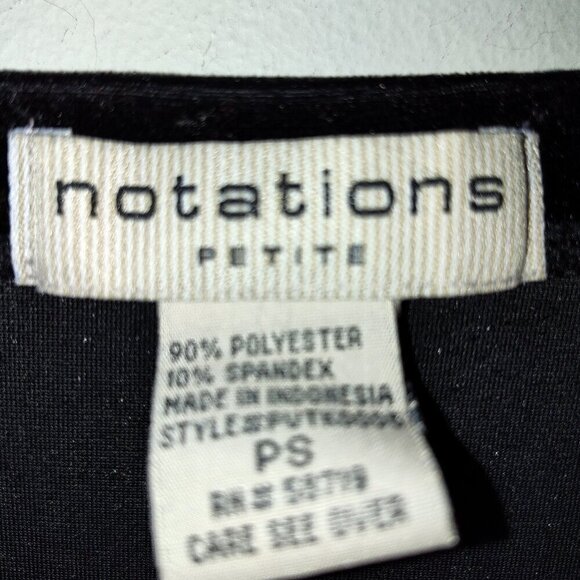 Ladies Petite SZ PS Notations Black Velvet Midi Skirt - Picture 3 of 3